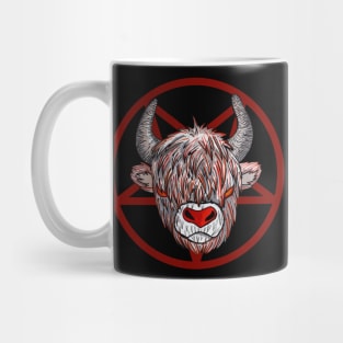 Red ox in satanic pentacle Mug